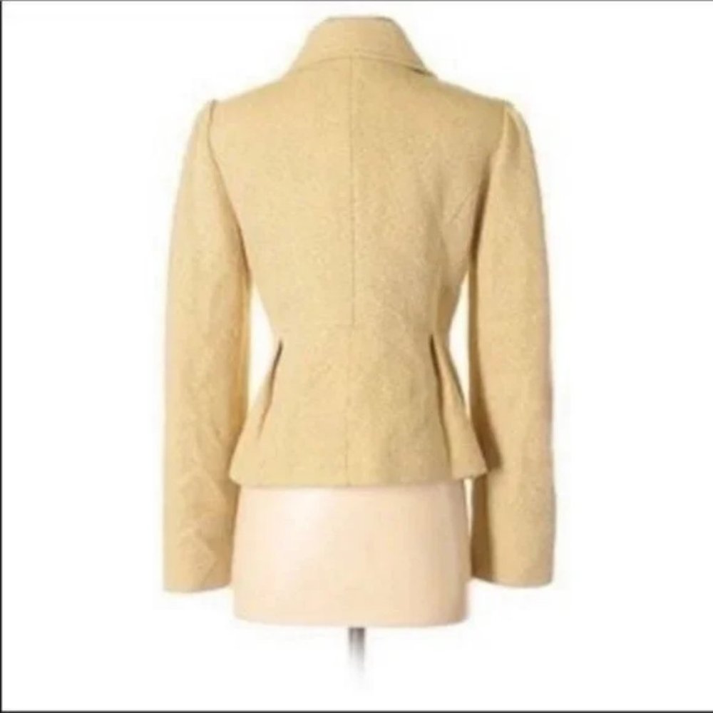 Tabitha Anthropologie Yellow & White Tweed Blazer.  SZ 2 - Picture 4 of 4